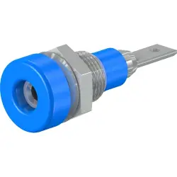 2 mm socket, flat plug connection, mounting Ø 6.4 mm, blue, 23.0030-23