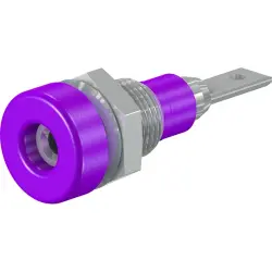 2 mm socket, flat plug connection, mounting Ø 6.4 mm, purple, 23.0030-26