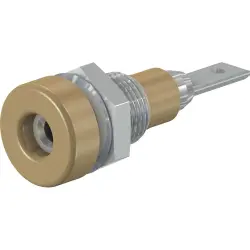 2 mm socket, flat plug connection, mounting Ø 6.4 mm, brown, 23.0030-27