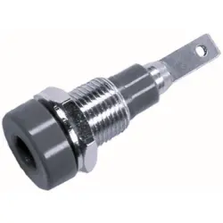 2 mm socket, flat plug connection, mounting Ø 6.4 mm, red, 23.0040-22