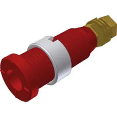 2 mm socket, screw connection, mounting Ø 8 mm, CAT III, red, 975454701 - 1