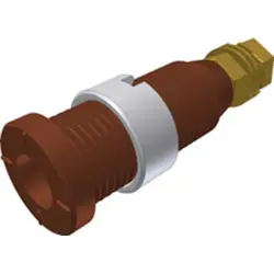 2 mm socket, screw connection, mounting Ø 8 mm, CAT III, brown, 975454705