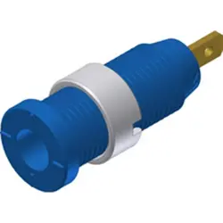 2 mm socket, flat plug connection, mounting Ø 8 mm, CAT III, blue, 975455702