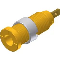 2 mm socket, flat plug connection, mounting Ø 8 mm, CAT III, yellow, 975455703
