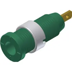 2 mm socket, flat plug connection, mounting Ø 8 mm, CAT III, green, 975455704