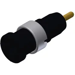 2 mm socket, solder connection, mounting Ø 8 mm, CAT III, black, 975459700