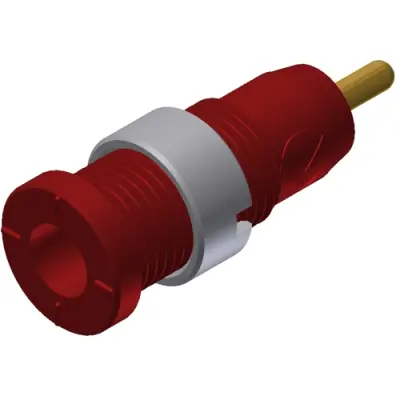 2 mm socket, solder connection, mounting Ø 8 mm, CAT III, red, 975459701 - 1