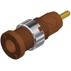 2 mm socket, solder connection, mounting Ø 8 mm, CAT III, brown, 975459705