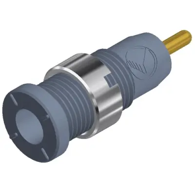 2 mm socket, solder connection, mounting Ø 8 mm, CAT III, gray, 975459706 - 1