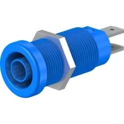 4 mm socket, flat plug connection, mounting Ø 12.2 mm, CAT IV, blue, 66.9131-23