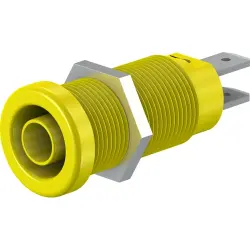 4 mm socket, flat plug connection, mounting Ø 12.2 mm, CAT IV, yellow, 66.9131-24