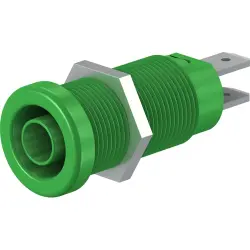 4 mm socket, flat plug connection, mounting Ø 12.2 mm, CAT IV, green, 66.9131-25