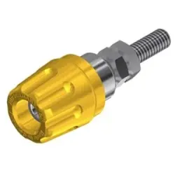 Pole terminal, 4 mm, yellow, 30 VAC/60 VDC, 16 A, M4 threaded bolt, nickel-plated, 930099103