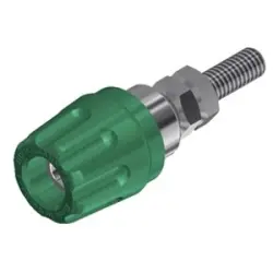 Pole terminal, 4 mm, green, 30 VAC/60 VDC, 16 A, M4 threaded bolt, nickel-plated, 930099104