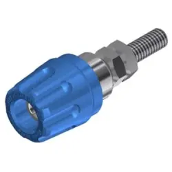 Pole terminal, 4 mm, blue, 30 VAC/60 VDC, 16 A, M4 threaded bolt, nickel-plated, 930099102