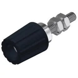 Pole terminal, 4 mm, black, 30 VAC/60 VDC, 35 A, M4 threaded bolt, nickel-plated, 931713100