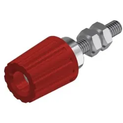 Pole terminal, 4 mm, red, 30 VAC/60 VDC, 35 A, M4 threaded bolt, nickel-plated, 931713101