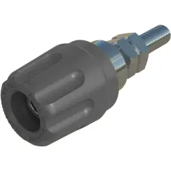 Pole terminal, 4 mm, gray, 30 VAC/60 VDC, 16 A, M4 threaded bolt, nickel-plated, 930099106