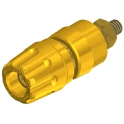 Pole terminal, 4 mm, yellow, 30 VAC/60 VDC, 35 A, M4 threaded bolt, gold-plated, 930103703