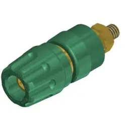 Pole terminal, 4 mm, green, 30 VAC/60 VDC, 35 A, M4 threaded bolt, gold-plated, 930103704