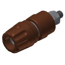 Pole terminal, 4 mm, brown, 30 VAC/60 VDC, 35 A, M4 threaded bolt, nickel-plated, 930103105