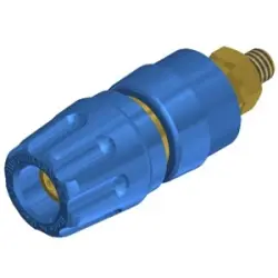 Pole terminal, 4 mm, blue, 30 VAC/60 VDC, 35 A, M4 threaded bolt, gold-plated, 930103702
