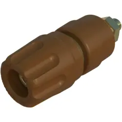 Pole terminal, 4 mm, brown, 30 VAC/60 VDC, 35 A, M4 threaded bolt, gold-plated, 930103705