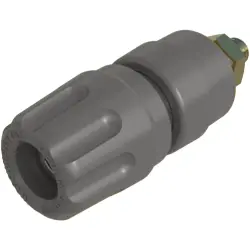 Pole terminal, 4 mm, gray, 30 VAC/60 VDC, 35 A, M4 threaded bolt, gold-plated, 930103706