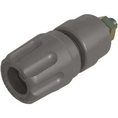 Pole terminal, 4 mm, gray, 30 VAC/60 VDC, 35 A, M4 threaded bolt, gold-plated, 930103706 - 1