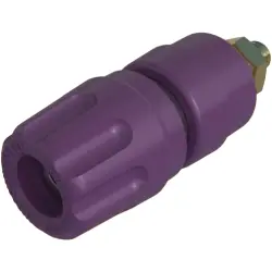 Pole terminal, 4 mm, purple, 30 VAC/60 VDC, 35 A, M4 threaded bolt, gold-plated, 930103709
