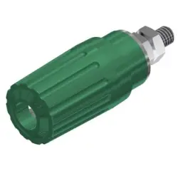 Pole terminal, 4 mm, green, 30 VAC/60 VDC, 35 A, M4 threaded bolt, nickel-plated, 930757104