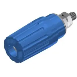 Pole terminal, 4 mm, blue, 30 VAC/60 VDC, 35 A, M4 threaded bolt, nickel-plated, 930757102