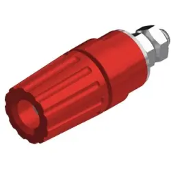 Pole terminal, 4 mm, red, 30 VAC/60 VDC, 35 A, M4 threaded bolt, nickel-plated, 931714101
