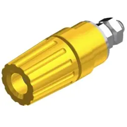 Pole terminal, 4 mm, yellow, 30 VAC/60 VDC, 35 A, M4 threaded bolt, nickel-plated, 931714103