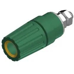 Pole terminal, 4 mm, yellow/green, 30 VAC/60 VDC, 35 A, M4 threaded bolt, nickel-plated, 931714188