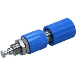 Pole terminal, 4 mm, blue, 33 VAC/70 VDC, 36 A, solder connection/cable lug, nickel-plated, POL 6718 NI / BL