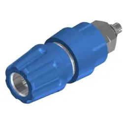 Pole terminal, 4 mm, blue, 30 VAC/60 VDC, 63 A, solder connection/M6 threaded bolt, nickel-plated, 930136102