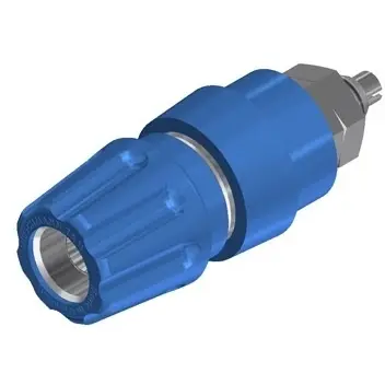 Pole terminal, 4 mm, blue, 30 VAC/60 VDC, 63 A, solder connection/M6 threaded bolt, nickel-plated, 930136102 - 1