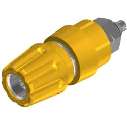 Pole terminal, 4 mm, yellow, 30 VAC/60 VDC, 63 A, solder connection/M6 threaded bolt, nickel-plated, 930136103