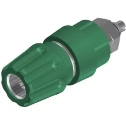 Pole terminal, 4 mm, green, 30 VAC/60 VDC, 63 A, solder connection/M6 threaded bolt, nickel-plated, 930136104