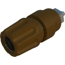 Pole terminal, 4 mm, brown, 30 VAC/60 VDC, 63 A, solder connection/M6 threaded bolt, nickel-plated, 930136105