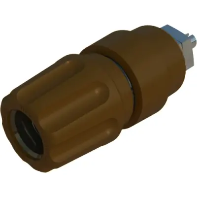 Pole terminal, 4 mm, brown, 30 VAC/60 VDC, 63 A, solder connection/M6 threaded bolt, nickel-plated, 930136105 - 1