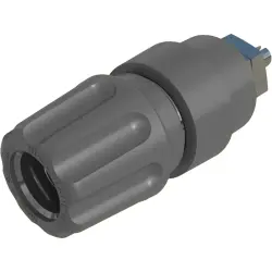 Pole terminal, 4 mm, gray, 30 VAC/60 VDC, 63 A, solder connection/M6 threaded bolt, nickel-plated, 930136106