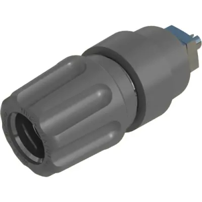 Pole terminal, 4 mm, gray, 30 VAC/60 VDC, 63 A, solder connection/M6 threaded bolt, nickel-plated, 930136106 - 1