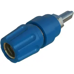 Pole terminal, 4 mm, blue, 30 VAC/60 VDC, 63 A, solder connection/M6 threaded bolt, nickel-plated, 930144102