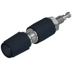 Pole terminal, 2 mm, black, 30 VAC/60 VDC, 6 A, solder connection, gold-plated, 930268100