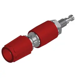 Pole terminal, 2 mm, red, 30 VAC/60 VDC, 6 A, solder connection, gold-plated, 930268101