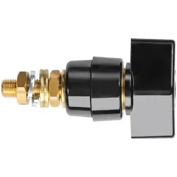 Pole terminal, 4 mm, black, 1000 V, 63 A, M6 threaded bolt, nickel-plated, POL 631 / SW