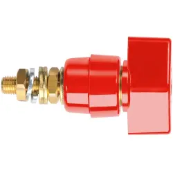 Pole terminal, 4 mm, red, 1000 V, 63 A, M6 threaded bolt, nickel-plated, POL 631 / RT