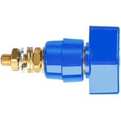 Pole terminal, 4 mm, blue, 1000 V, 63 A, M6 threaded bolt, nickel-plated, POL 631 / BL